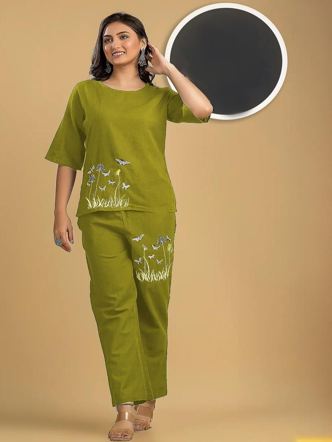 Naida Embroidered Top & Trousers Co-Ords