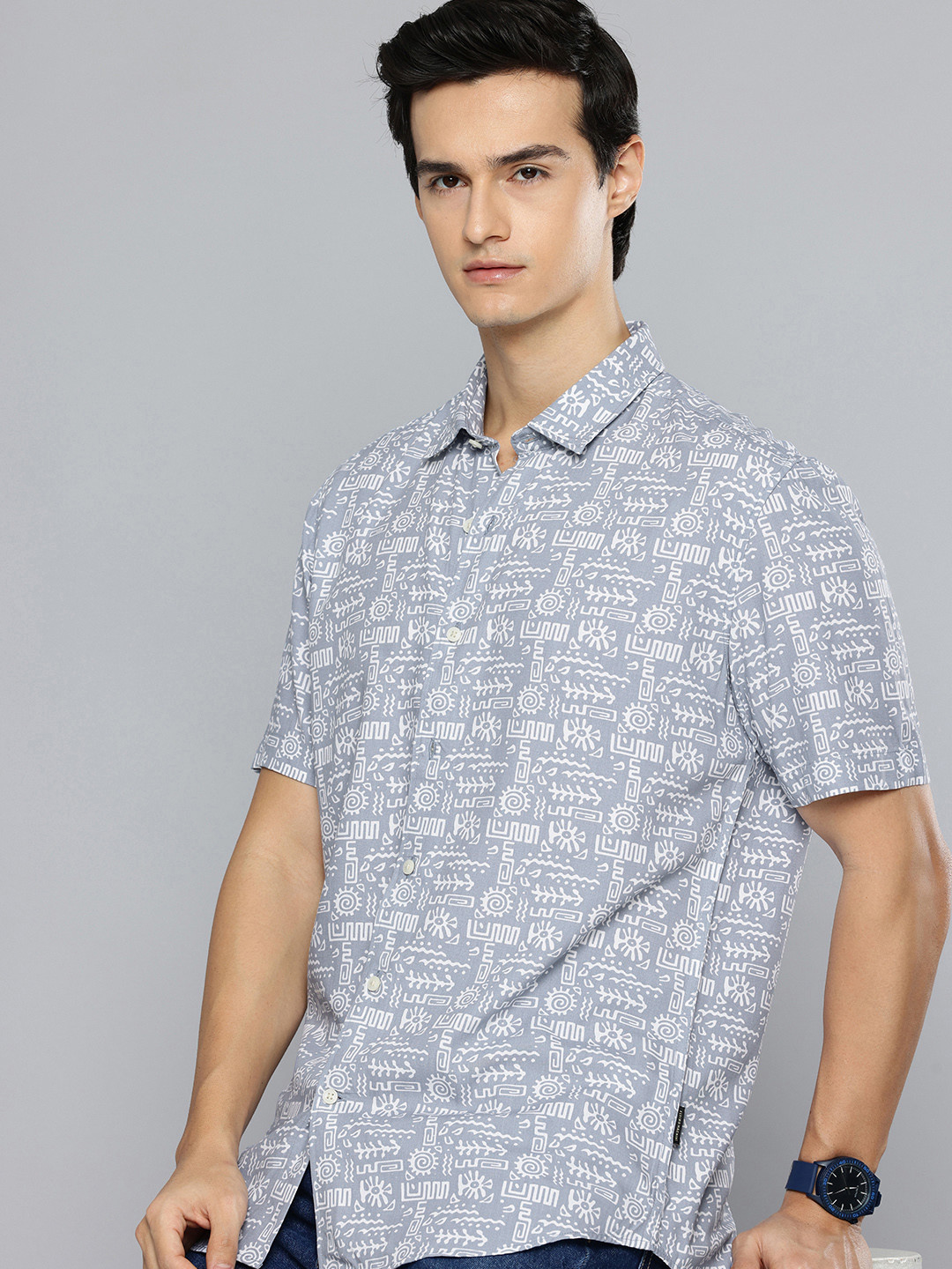 Flying Machine Slim Fit Azetec Printed Casual Shirt