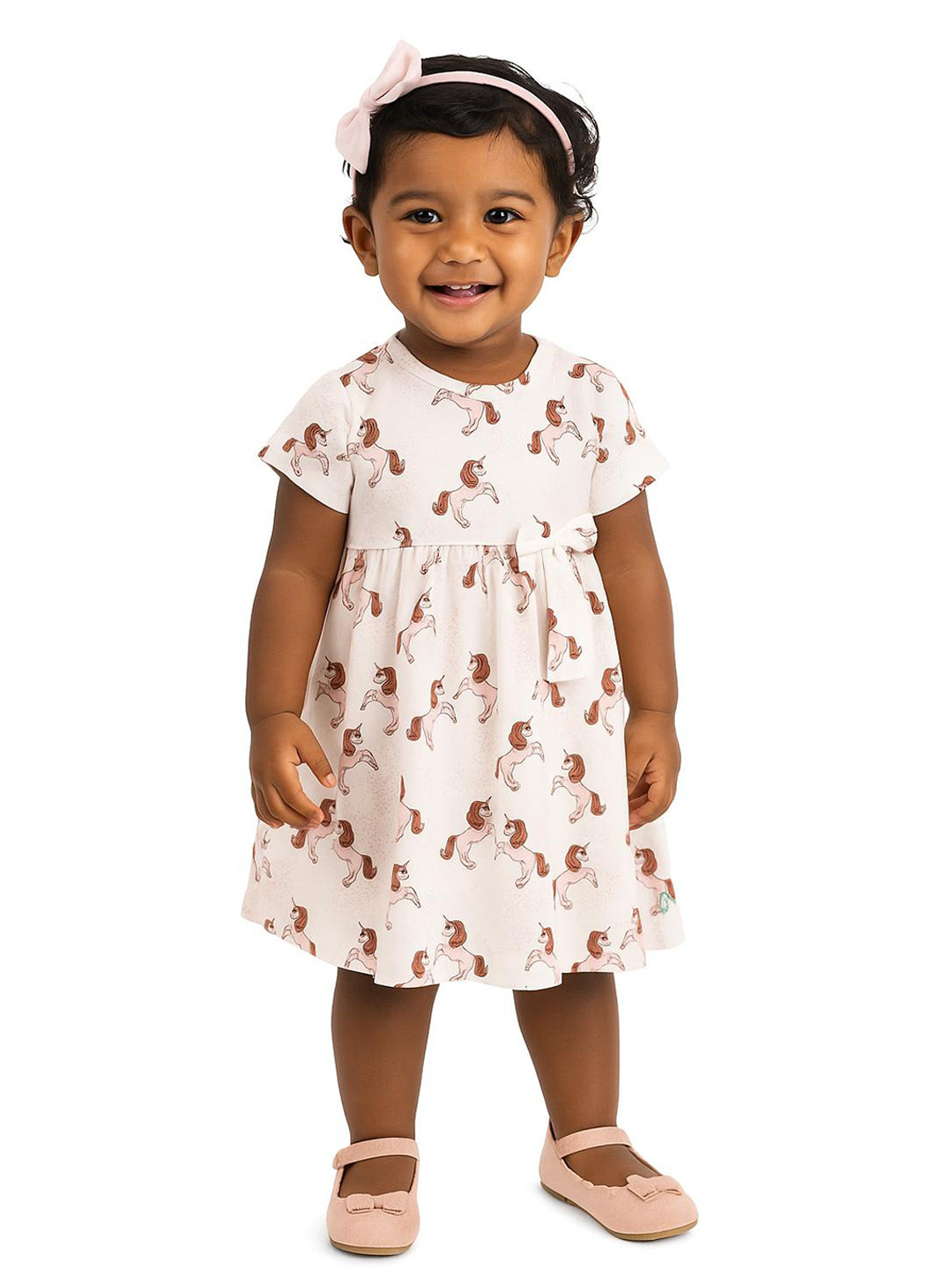 JusCubs Girls Conversational Printed Fit and Flare Dress