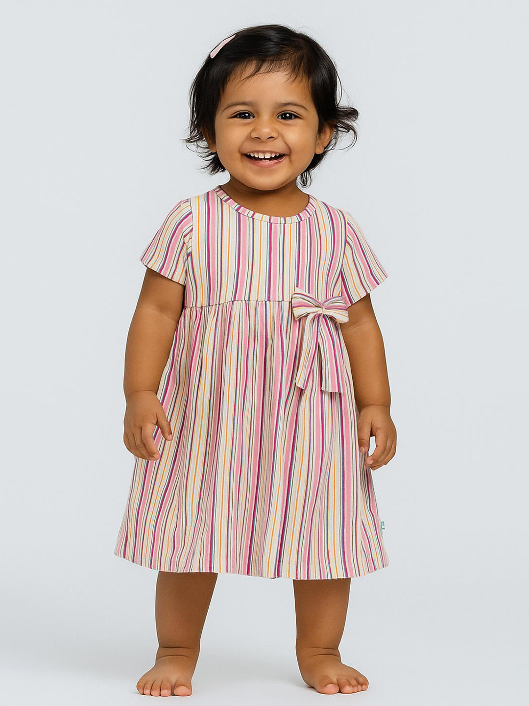 JusCubs Girls Striped Print Dress