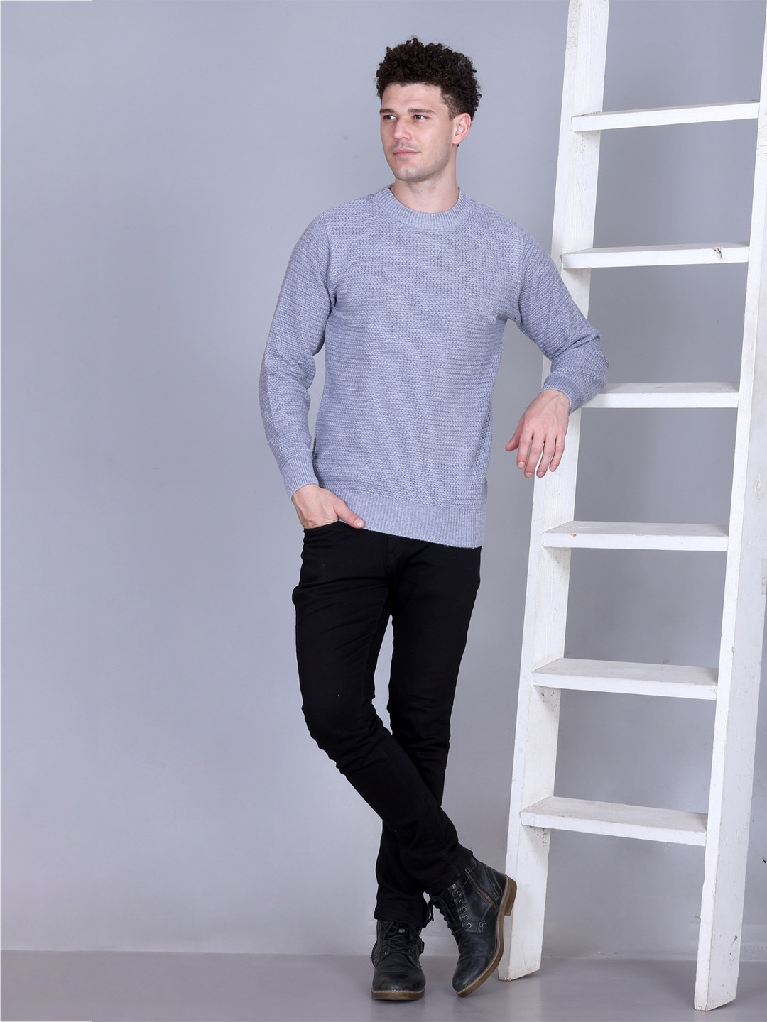 TFA THE FASHION ADDICTION Men Self Design Woollen Pullover