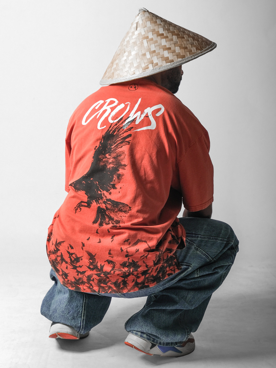 Xenpachi Men Haikyuu Anime Crows Printed Bio Finish Oversized Cotton T-Shirt