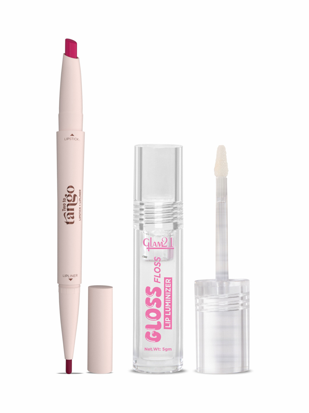 GLAM21 Set Of 2 Two To Tango Lip Liner -Wine Time & Gloss Floss Lip Luminizer - 5 g