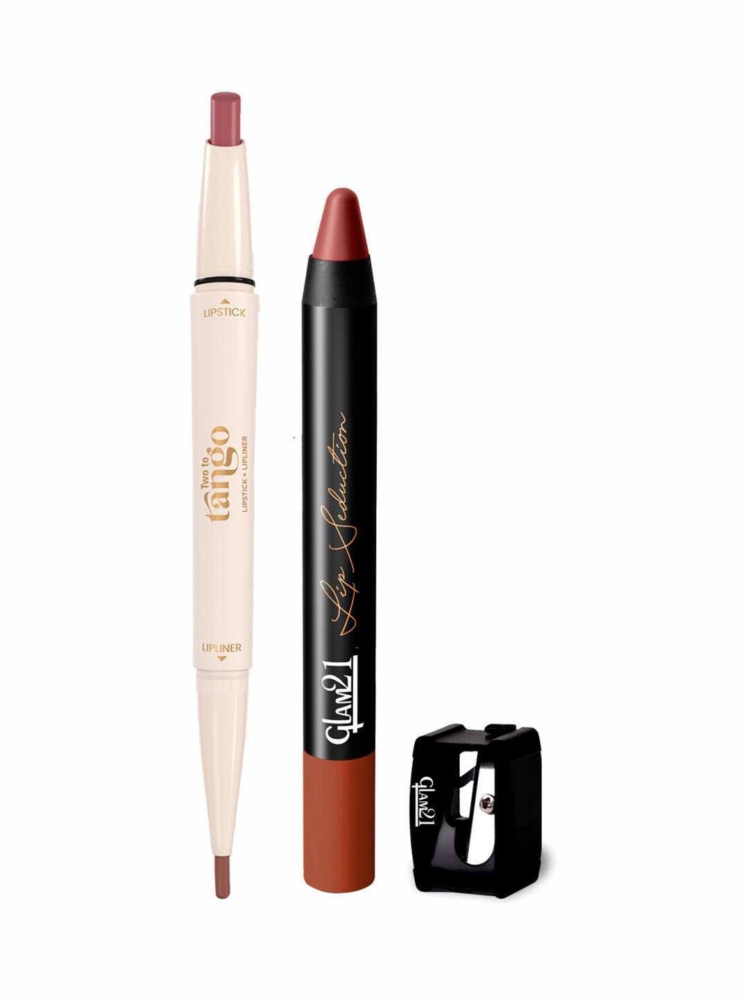 GLAM21 Set Of 2 Two To Tango Lip Liner- 0.65 g- Toffee & Lipstick- 3.6 g- Last Night