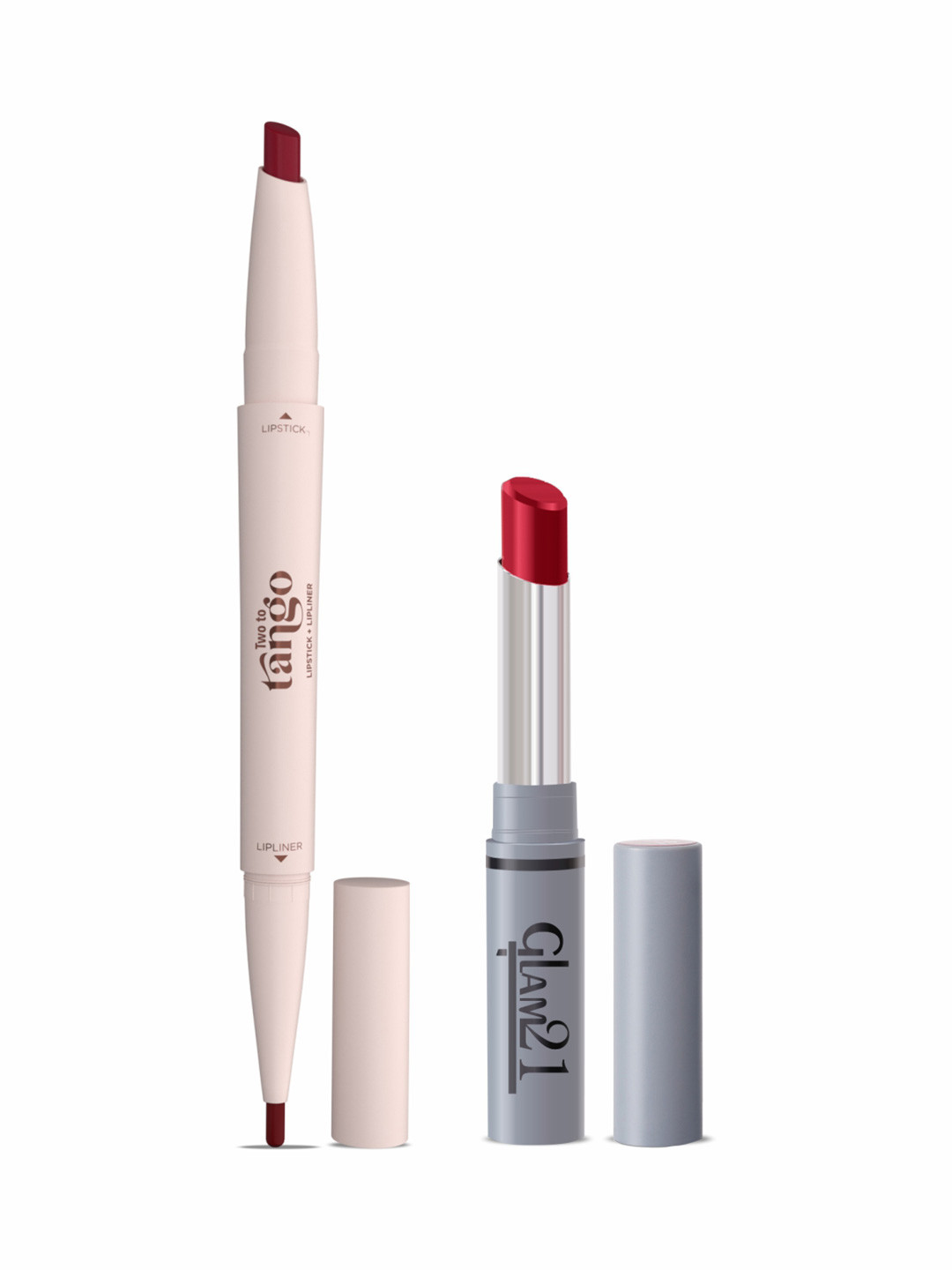 GLAM21 Set Of 2 Two To Tango Lip Liner -Wine Time & Lipstick - Wild Magenta