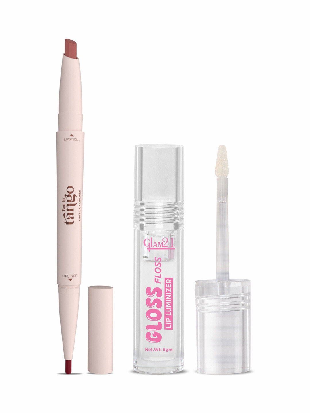 GLAM21 Set Of 2 Two To Tango Lip Liner -Nude Charm & Gloss Floss Lip Luminizer - 5 g