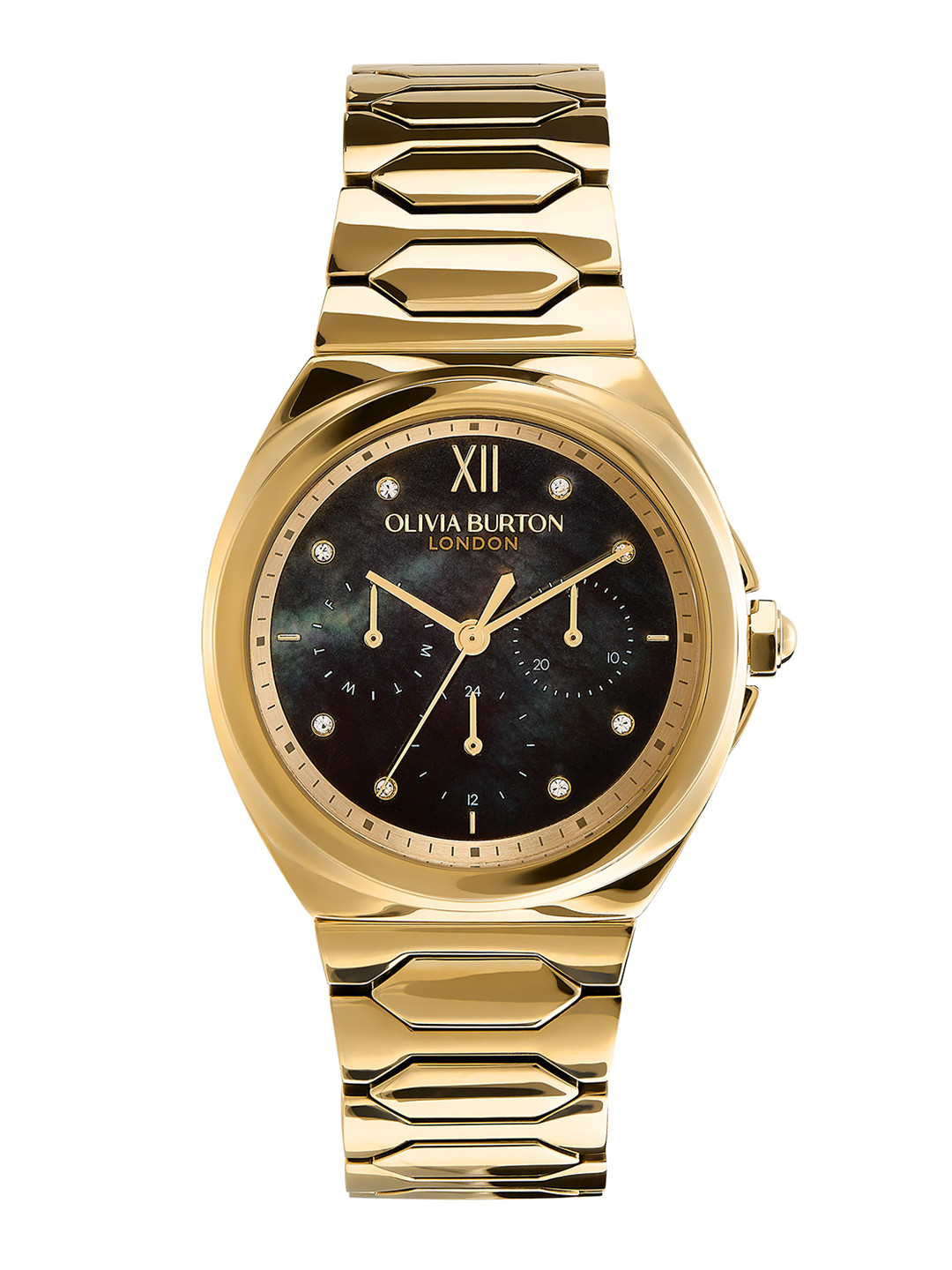 Olivia Burton Women LUSTRE Mother of Pearl Dial Analogue Multi Function Watch 24000150