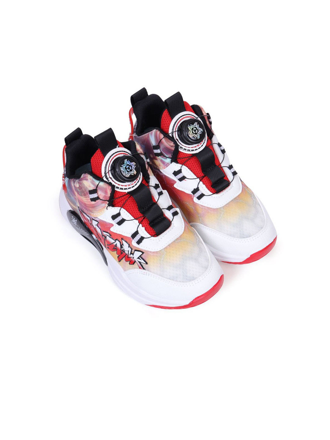 ZOOMBIE Boys Graffiti Colourblocked Round Toe Lace-Ups Sneakers