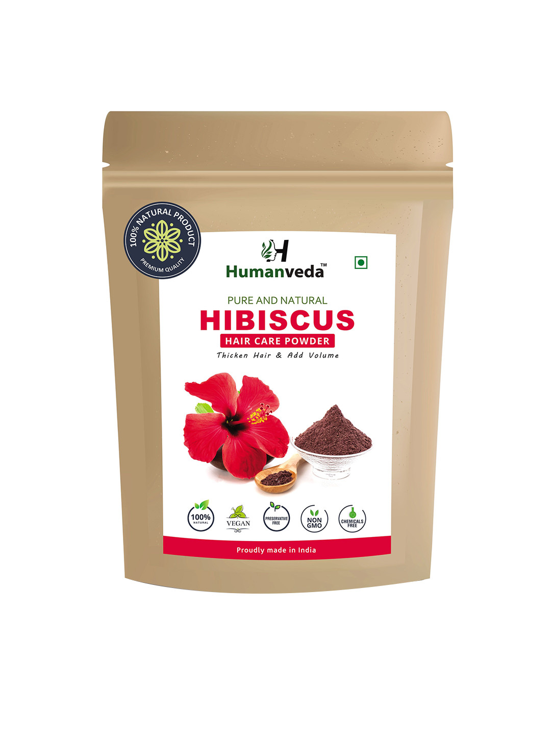 HUMANVEDA Pure & Natural Hibiscus Hair Care Powder - 100 g