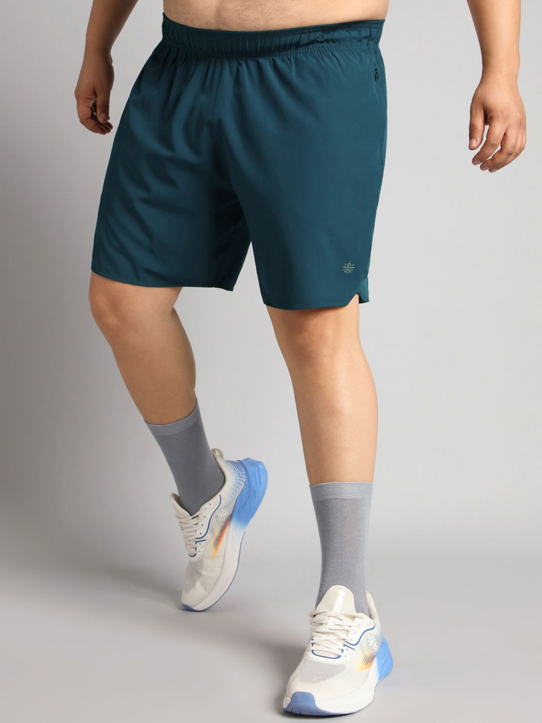 CULT Men Teal Runner's Essential Plus Size Shorts