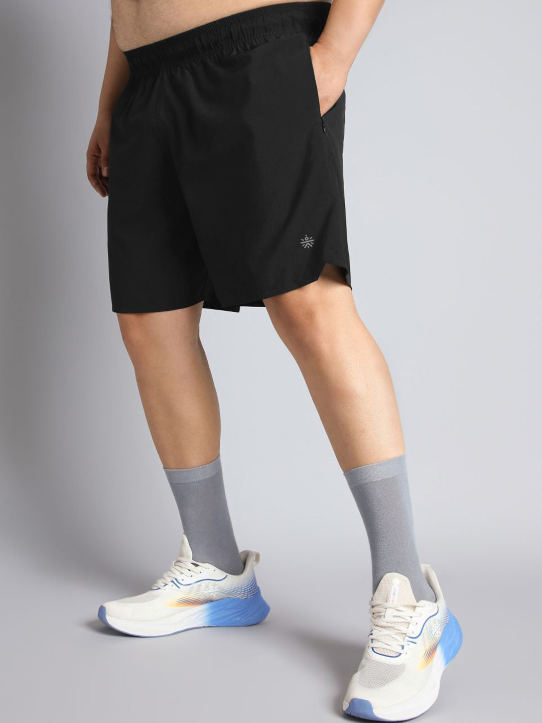 Cult Men Black Runner'S Essential Plus Size Shorts