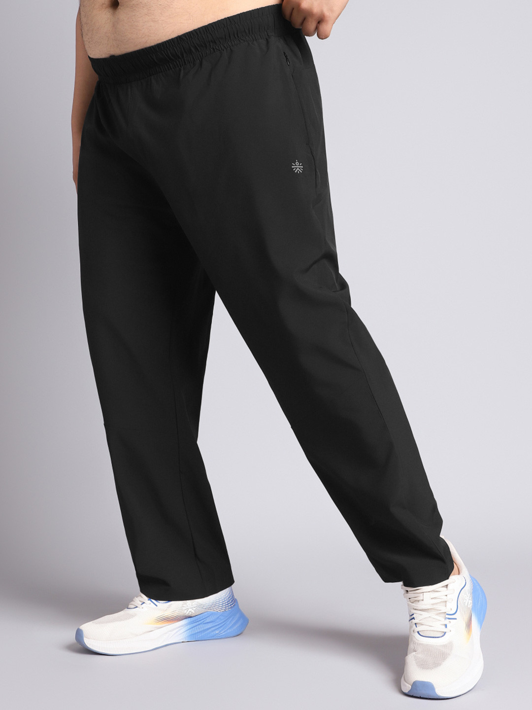 CULT Men Black Runner's Essential Plus Size Trackpants