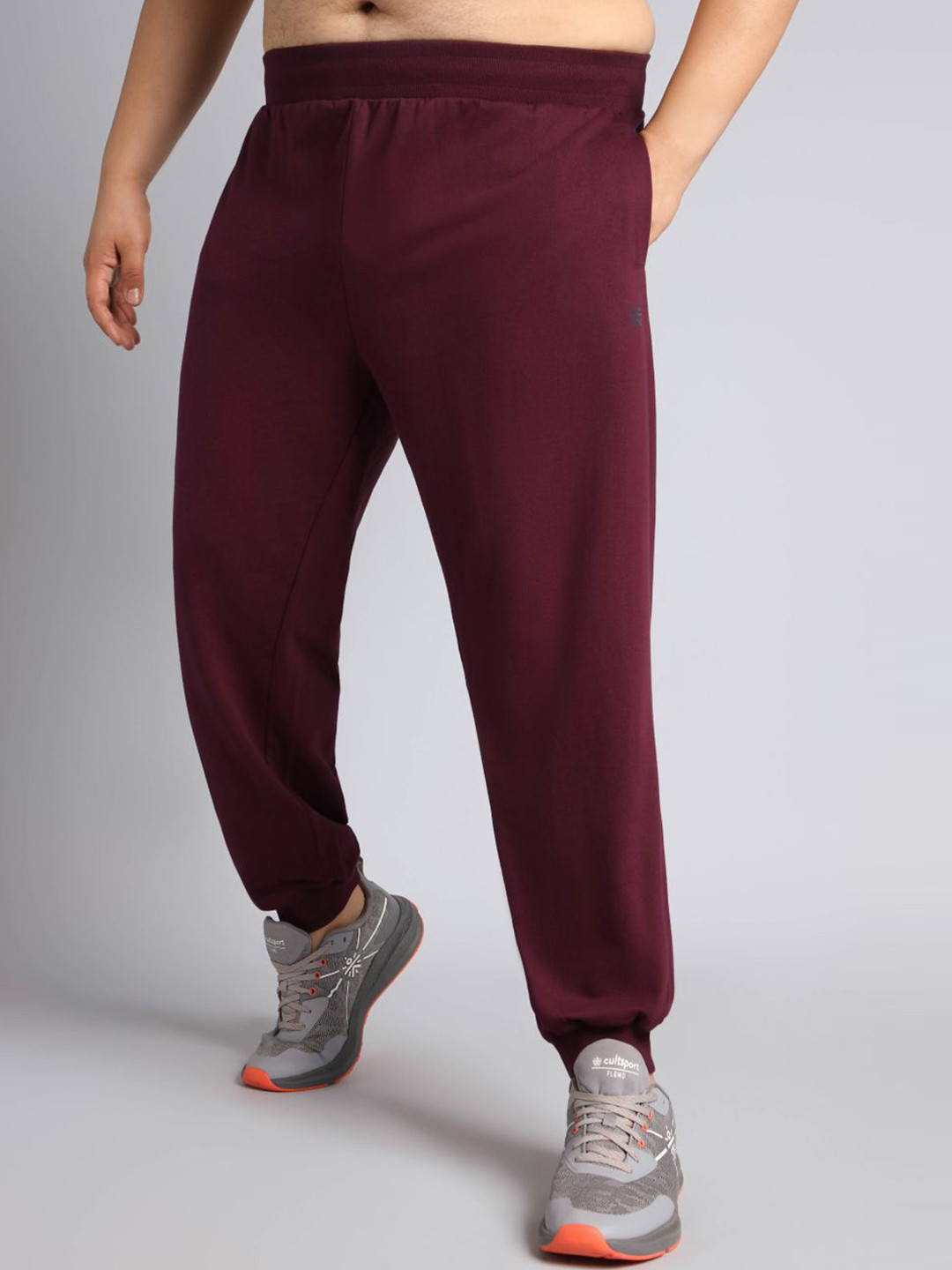 CULT Men Maroon Plus Size Training Essential Joggers