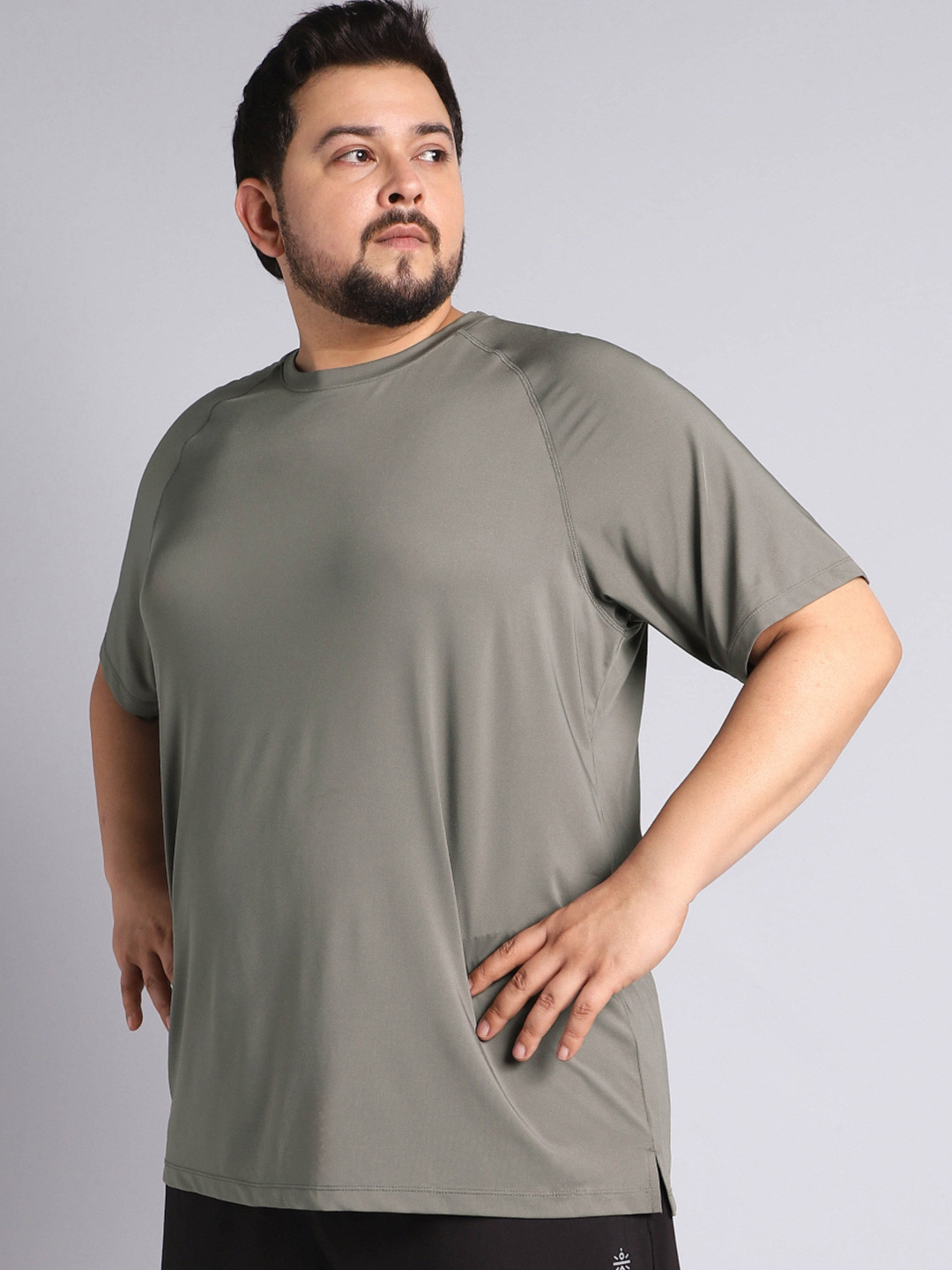 CULT Men Dark Grey Ultimate Running Plus Size T-shirt