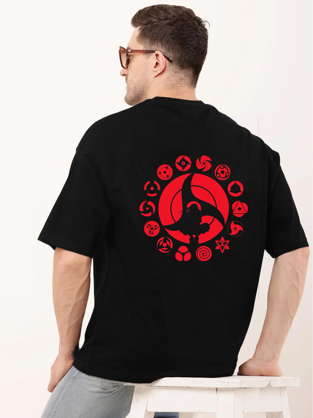 FARROWX Brand Logo Printed Round Neck Pure Cotton Oversized T-shirt