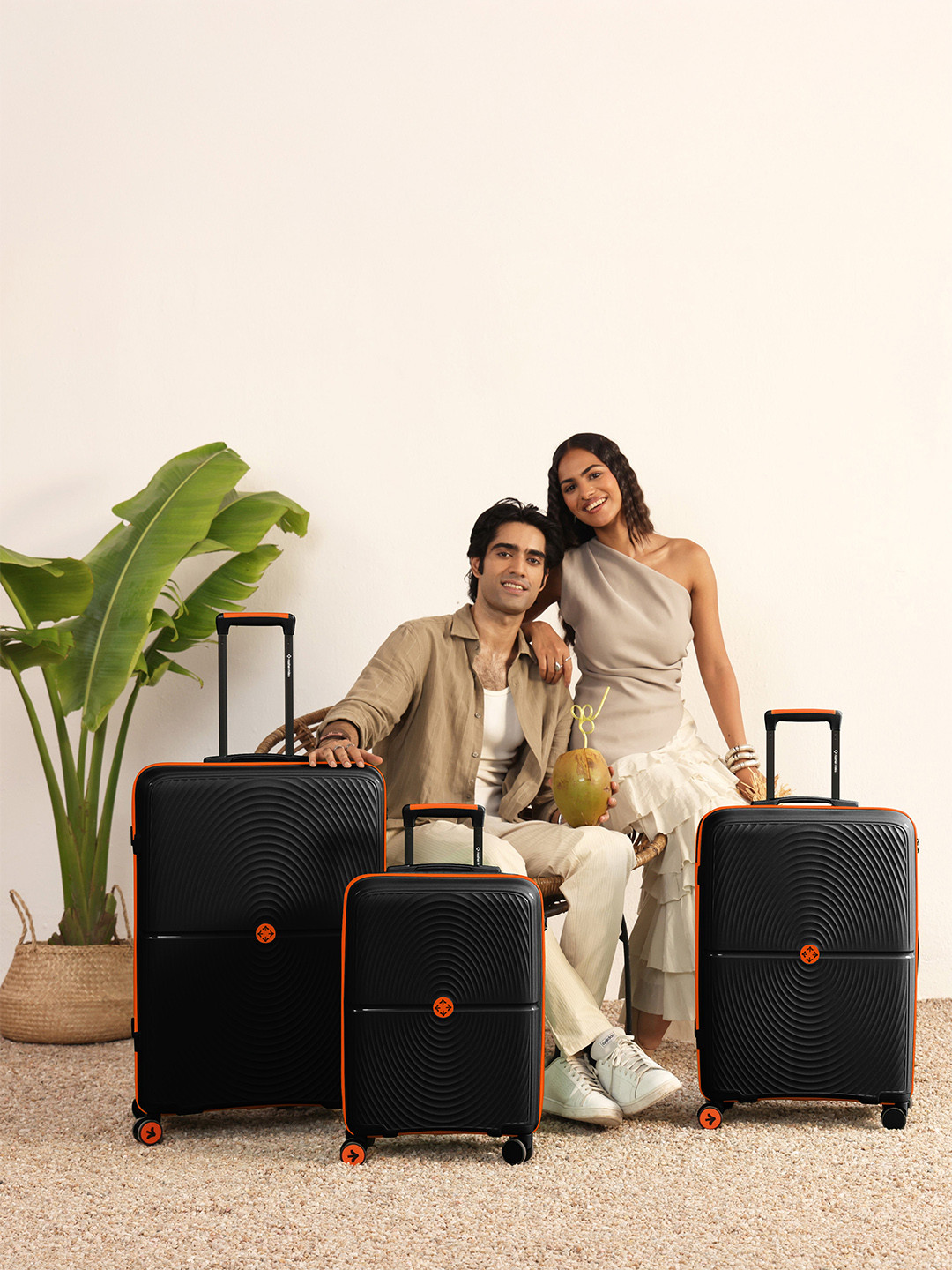 Nasher Miles Set Of 3 Bali Luggage Trolley Bag