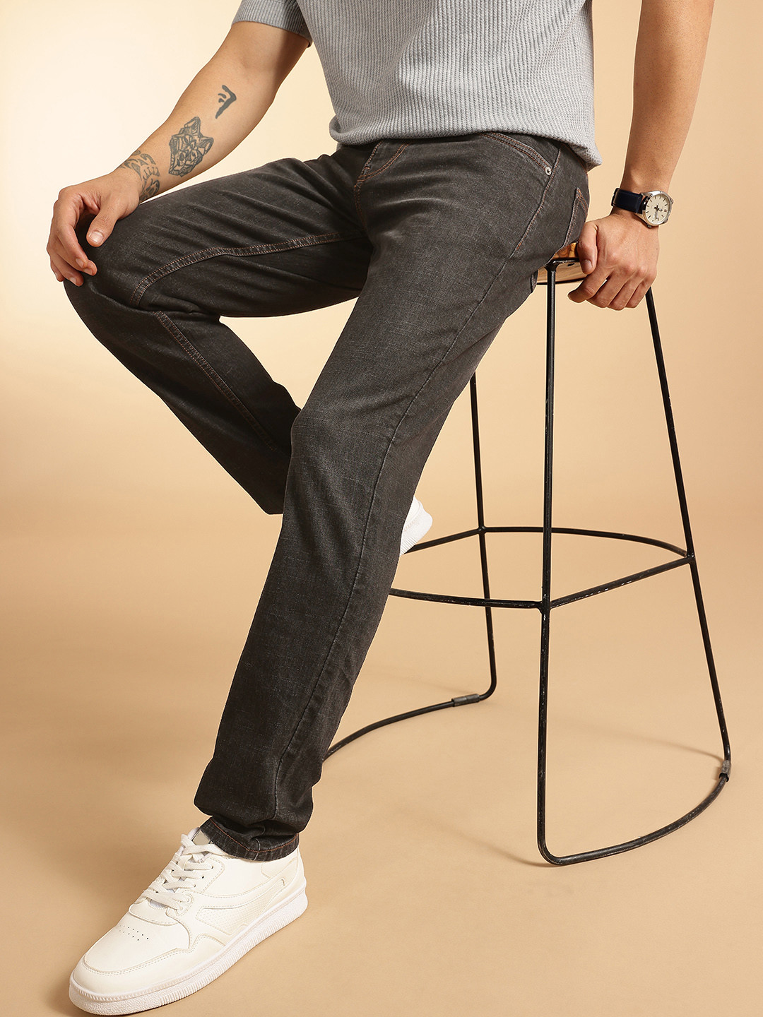 French Connection Men Original Slim Fit Mid-Rise Stretchable Jeans