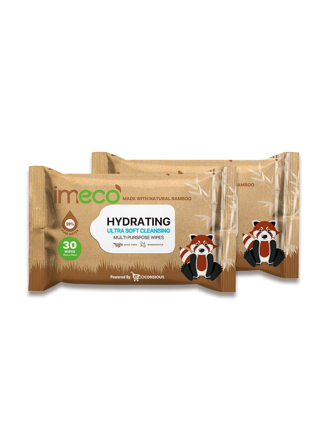 IMECO Set Of 2 Aloe Vera Face Wipes - 30 Pulls Each