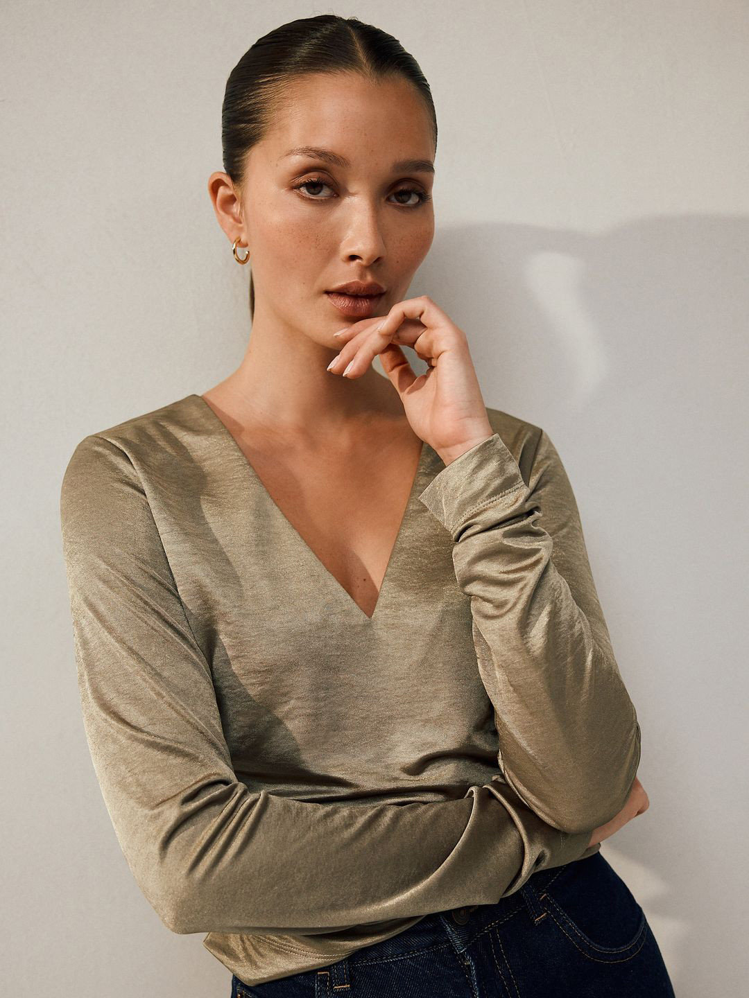 NEXT Satin Ruched Top
