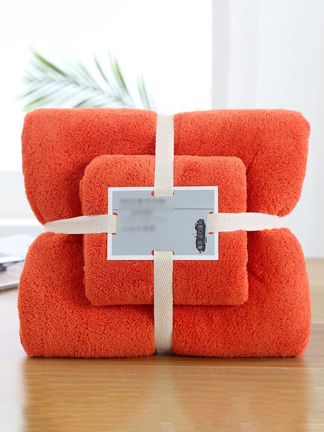 AUGEN Orange & Pink 2 Pieces 500 GSM Cotton Bath Towels