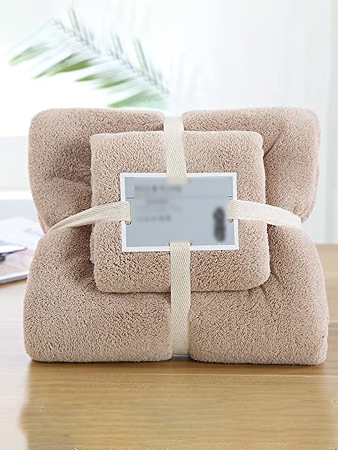 AUGEN Brown & Pink 2 Pieces 500 GSM Cotton Bath Towels