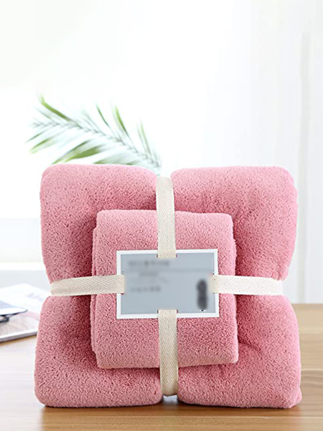AUGEN Pink 2 Pieces 500 GSM Cotton Bath Towels