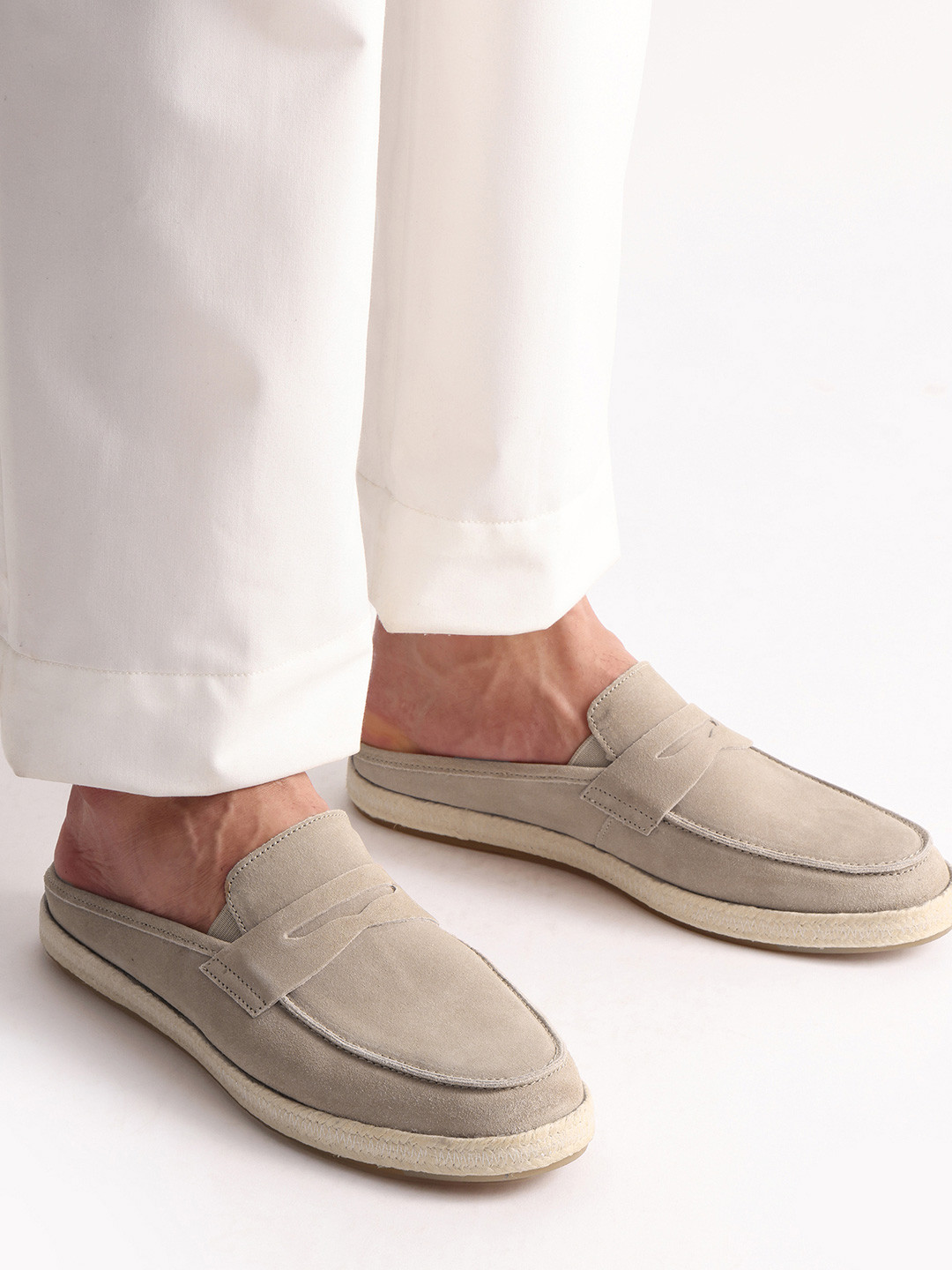 RARE RABBIT Men Suede Slip-On Mules