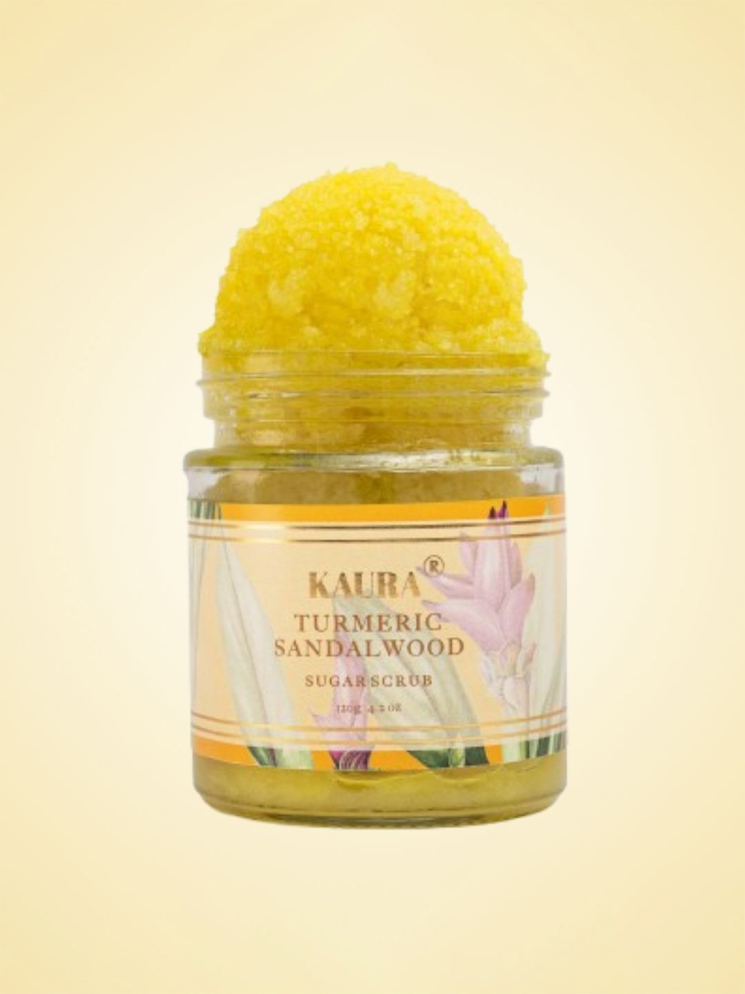 KAURA Turmeric & Sandalwood Sugar Scrub For Glowing Skin - 120g
