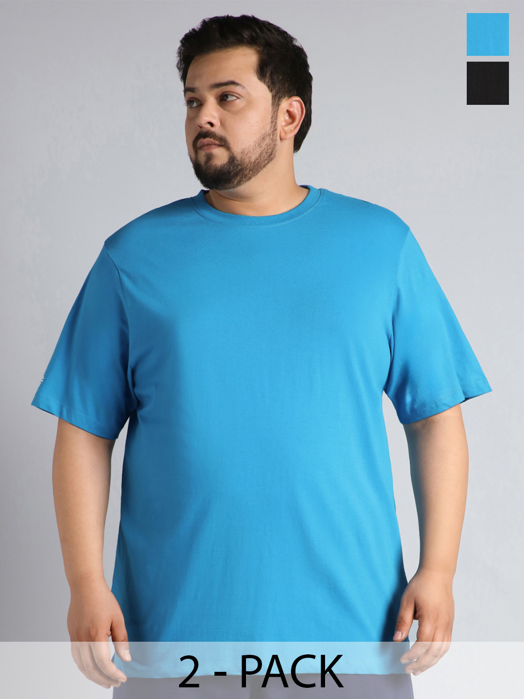 CULT Men Pack of 2 Essential Cotton Plus Size T-shirt