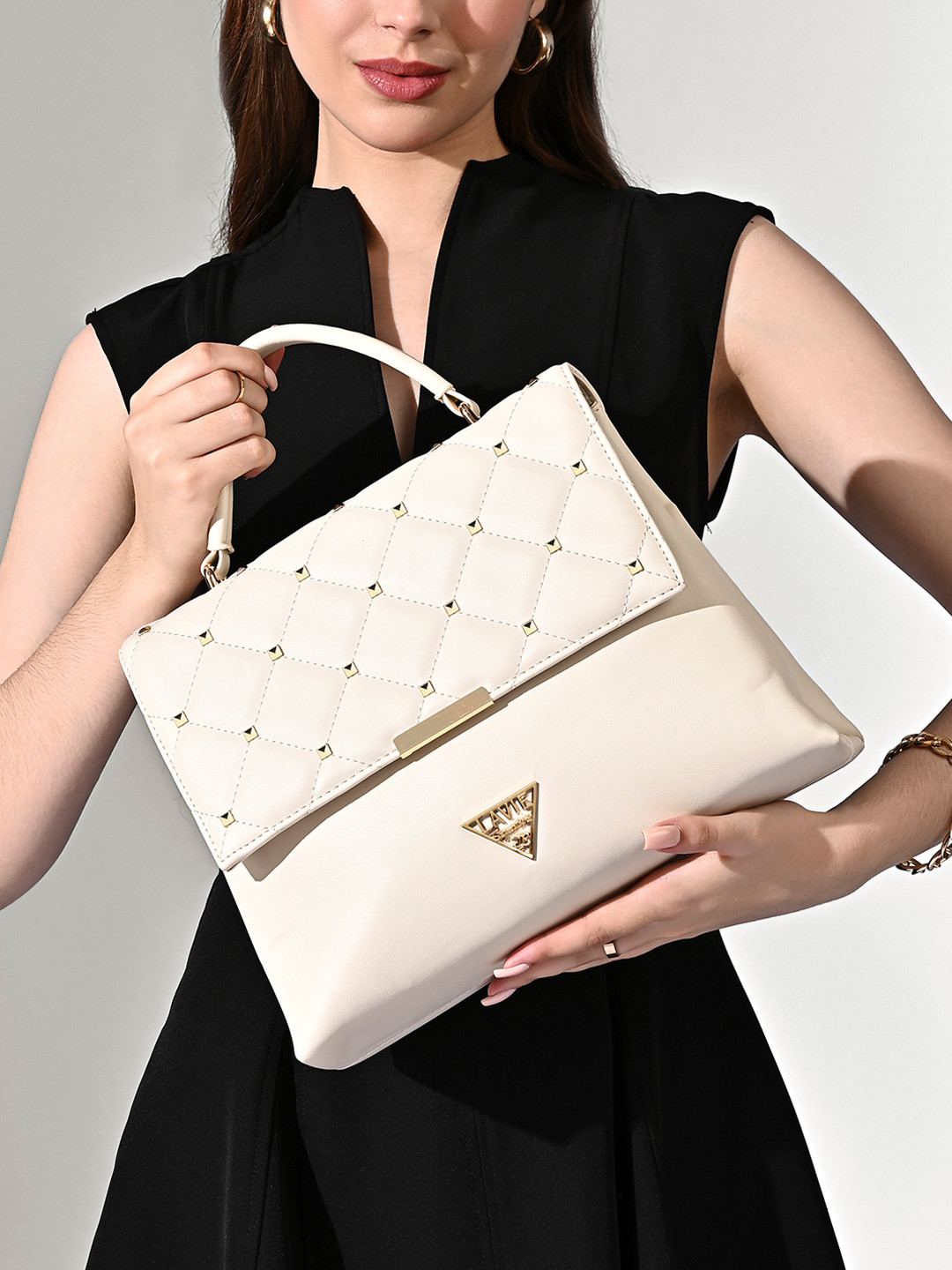 LAVIE Signature Women Stud Gary Quilted Satchel Handbag