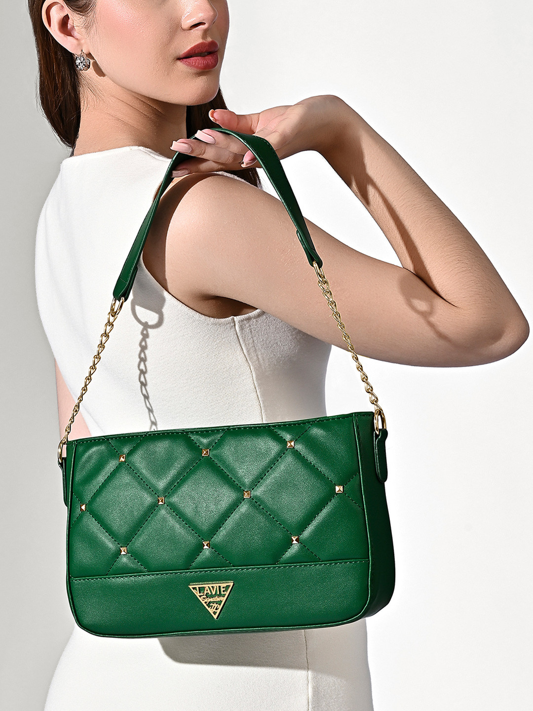 LAVIE Signature Women Stud Omaha Quilted Hobo Handbag