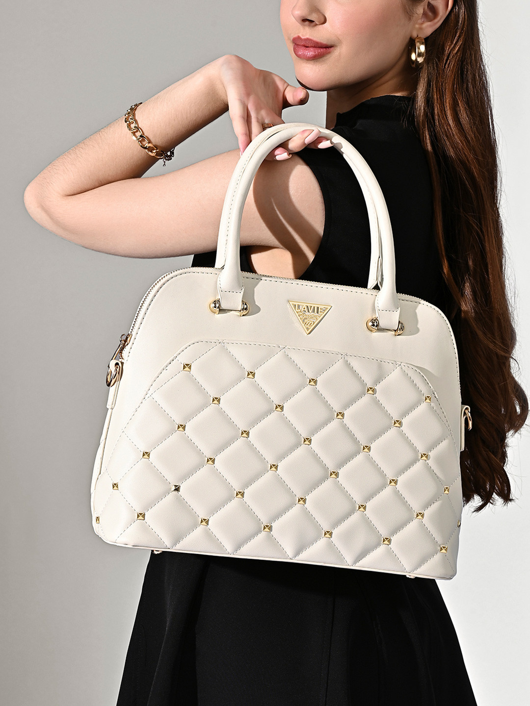 LAVIE Signature Women Stud Elko Quilted Satchel Handbag