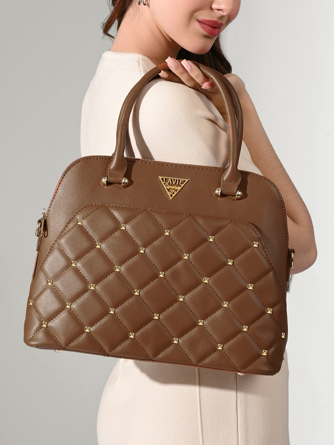 LAVIE Signature Women Stud Elko Quilted Satchel Handbag