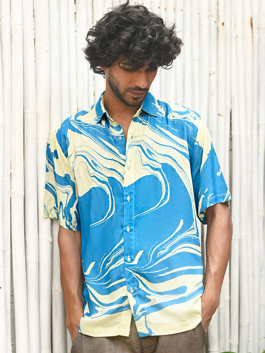 TROVE - 365 Days of Summer Printed Button-Down Collar Resort Relaxed Shirt