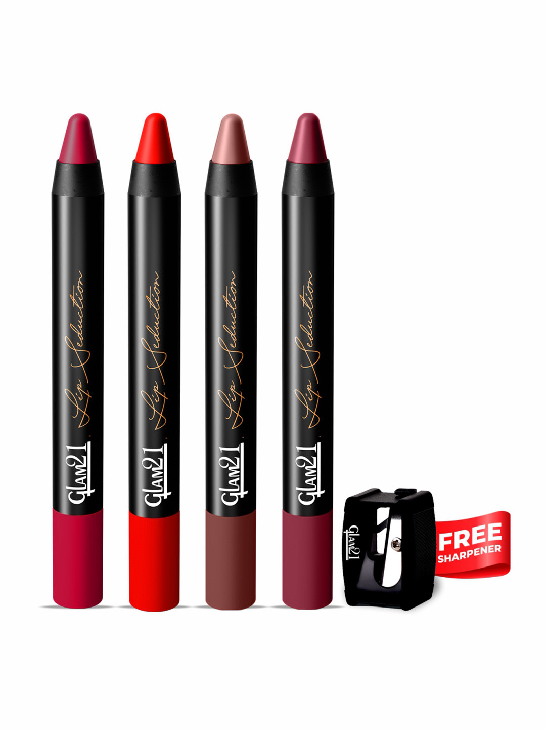 GLAM21 Set Of 4 Lip Seduction Non Transfer Crayon Lipstick - Combo No.05