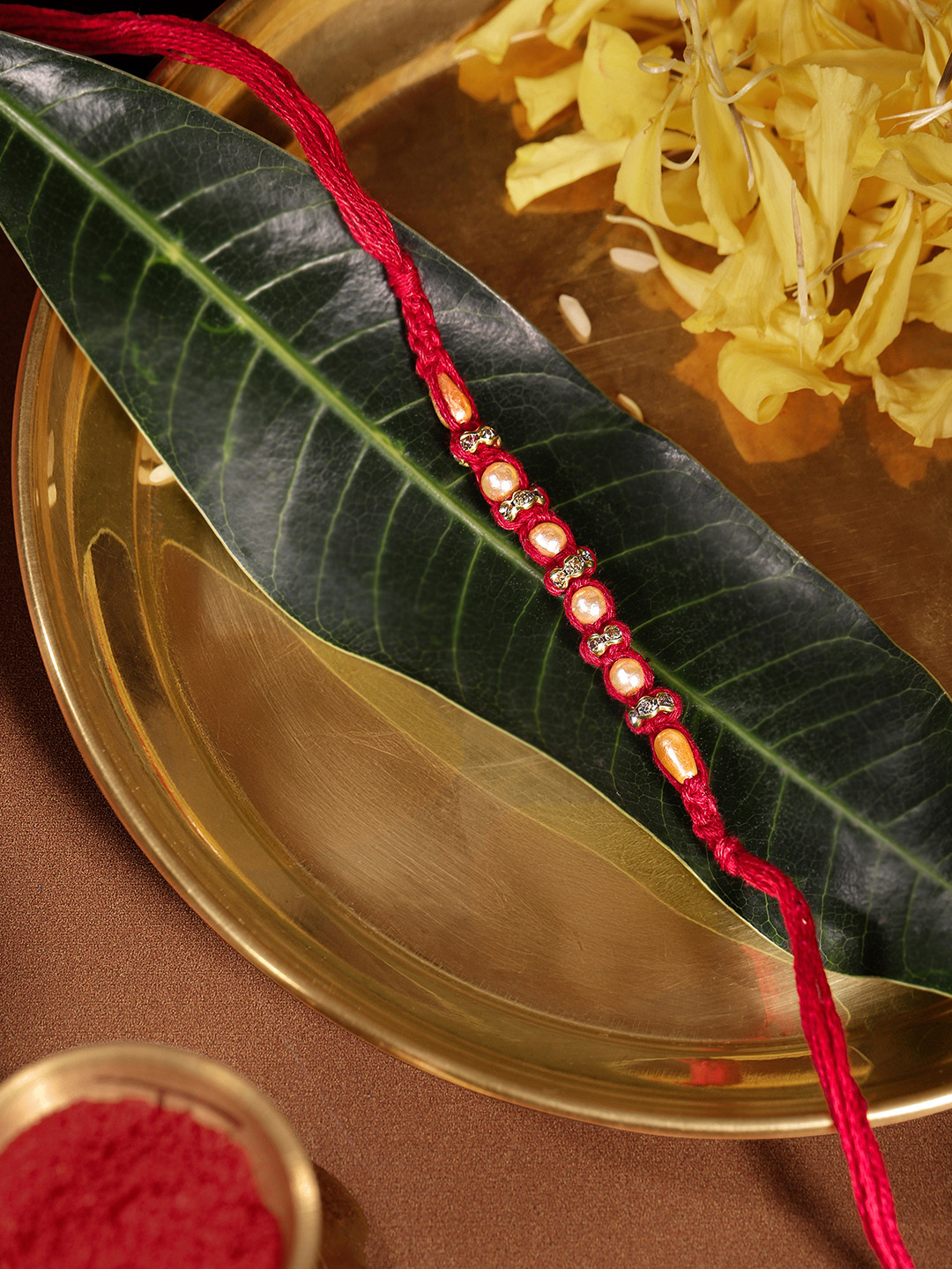 TOS Traditional Rakhi Set 1 with Kumkum Chawal