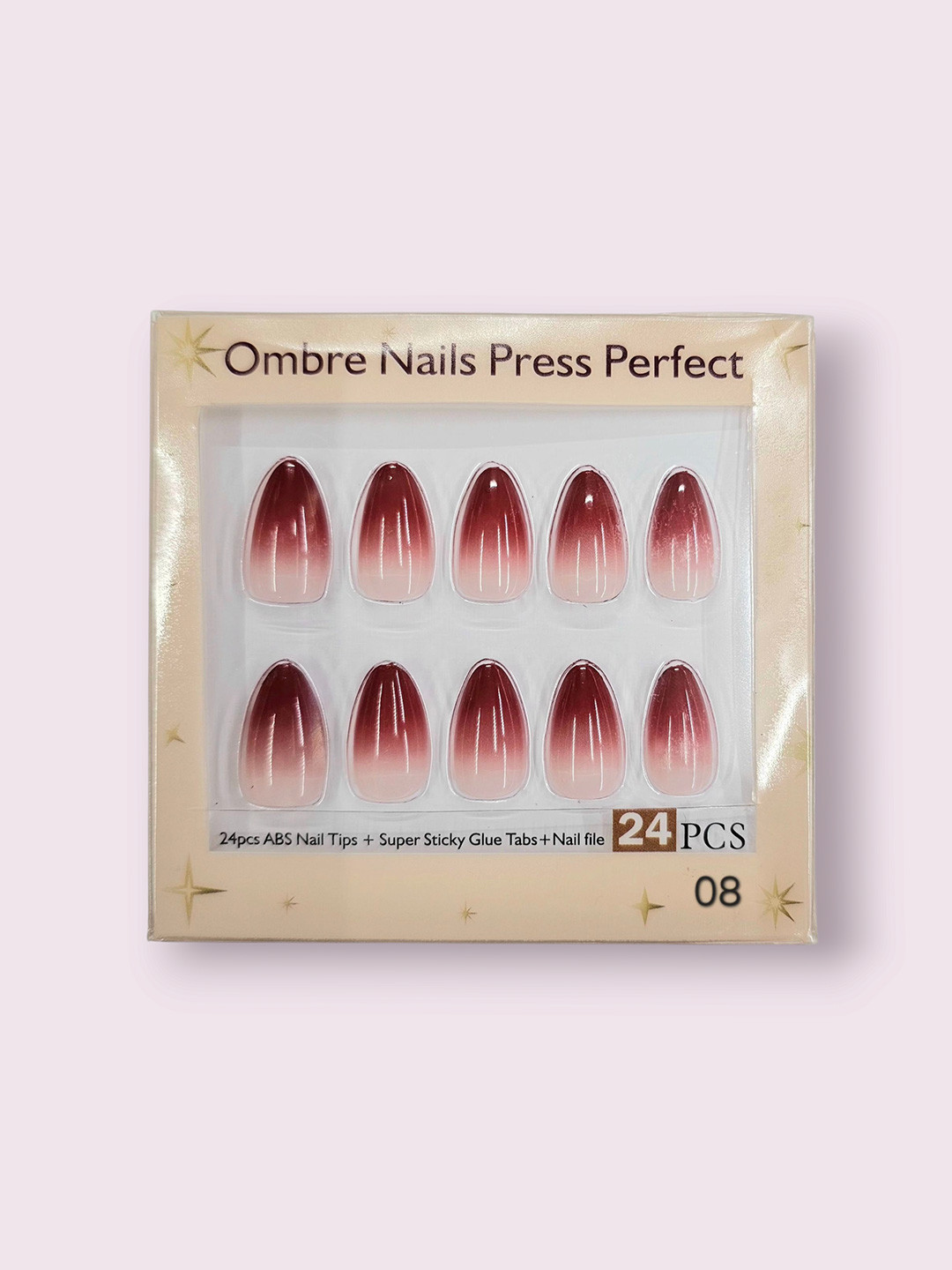 RANORE Set Of 24 Ombre Effect Reusable Press On Nails - Shade 8