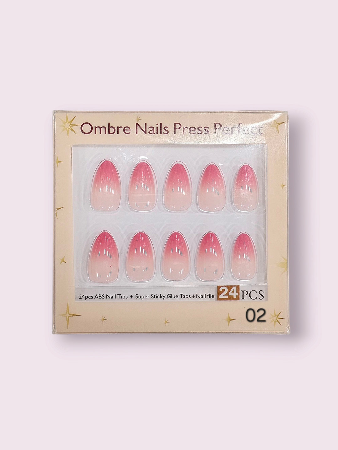 RANORE Set Of 24 Ombre Effect Reusable Press On Nails - Shade 2