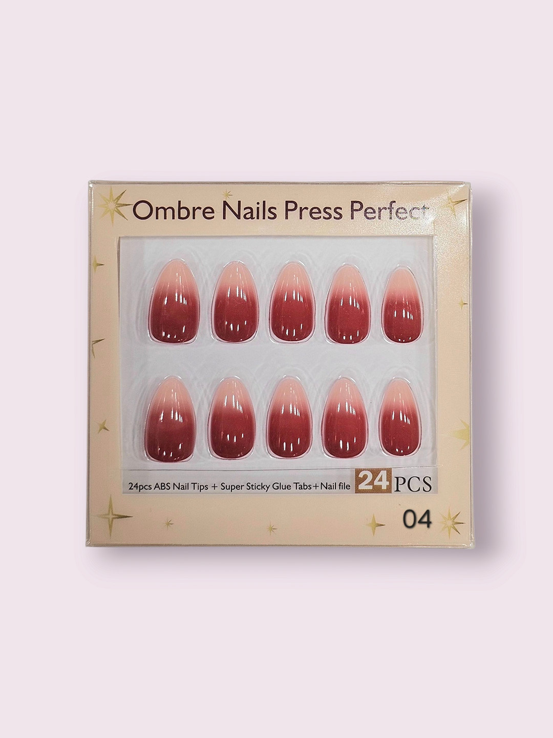 RANORE Set Of 24 Ombre Effect Reusable Press On Nails - Shade 4