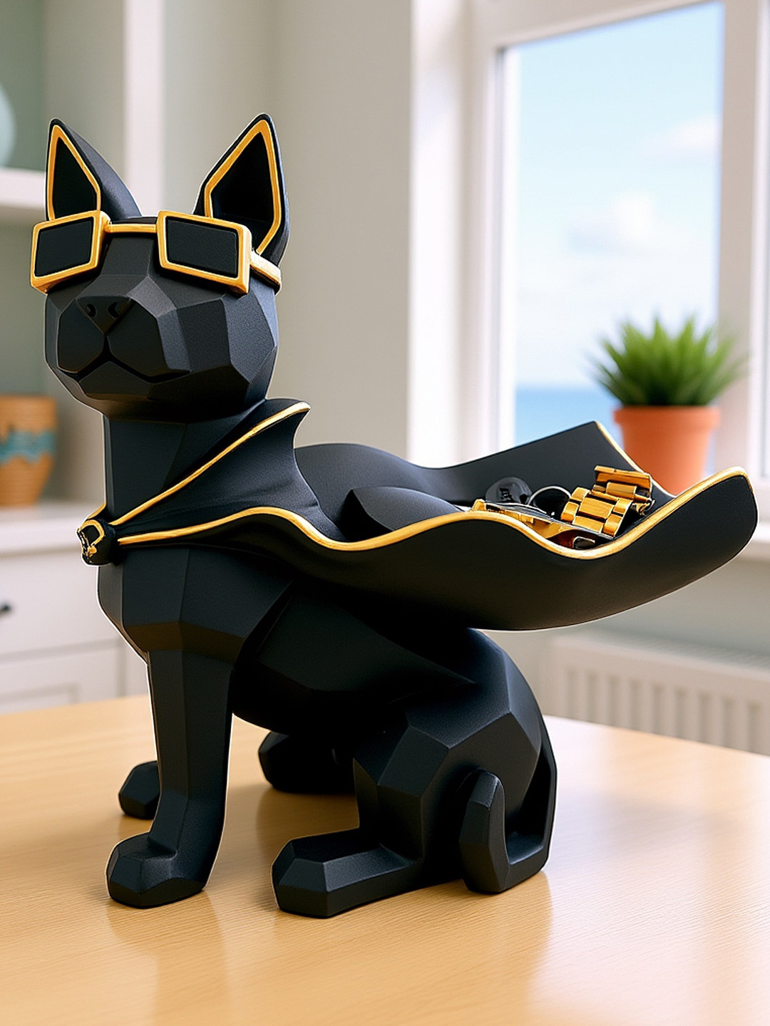 SkyKey Black & Gold-Toned Storage Figurine Showpiece