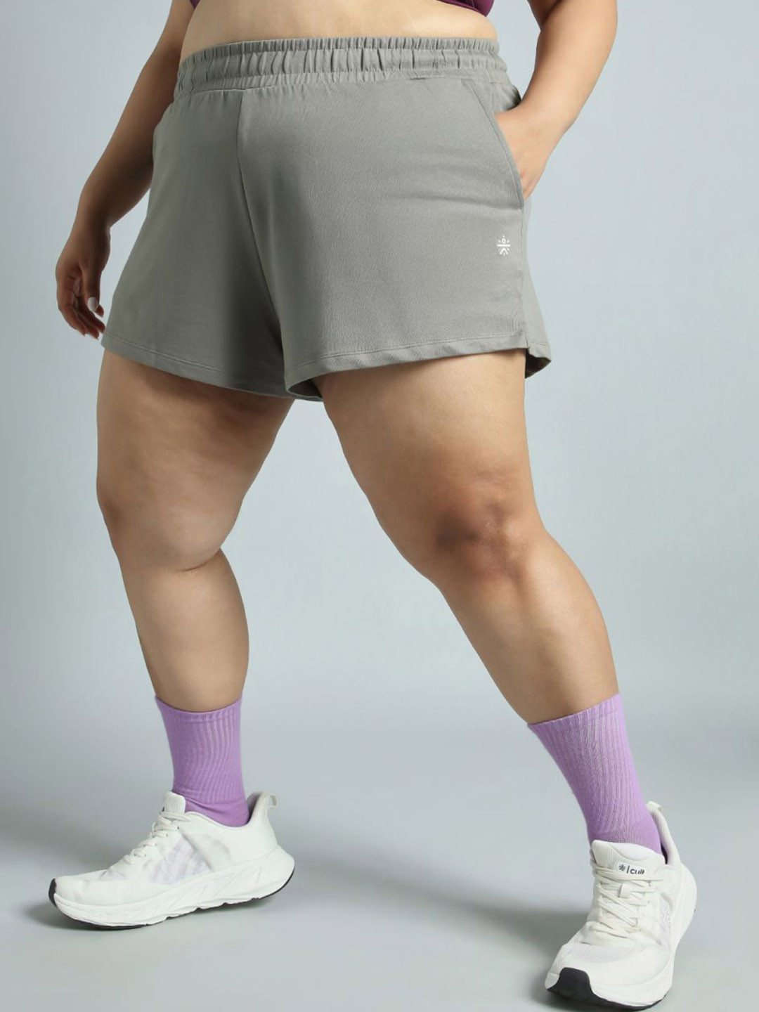 Cult Women Dark Grey Everyday Essential Cotton Plus Size Shorts