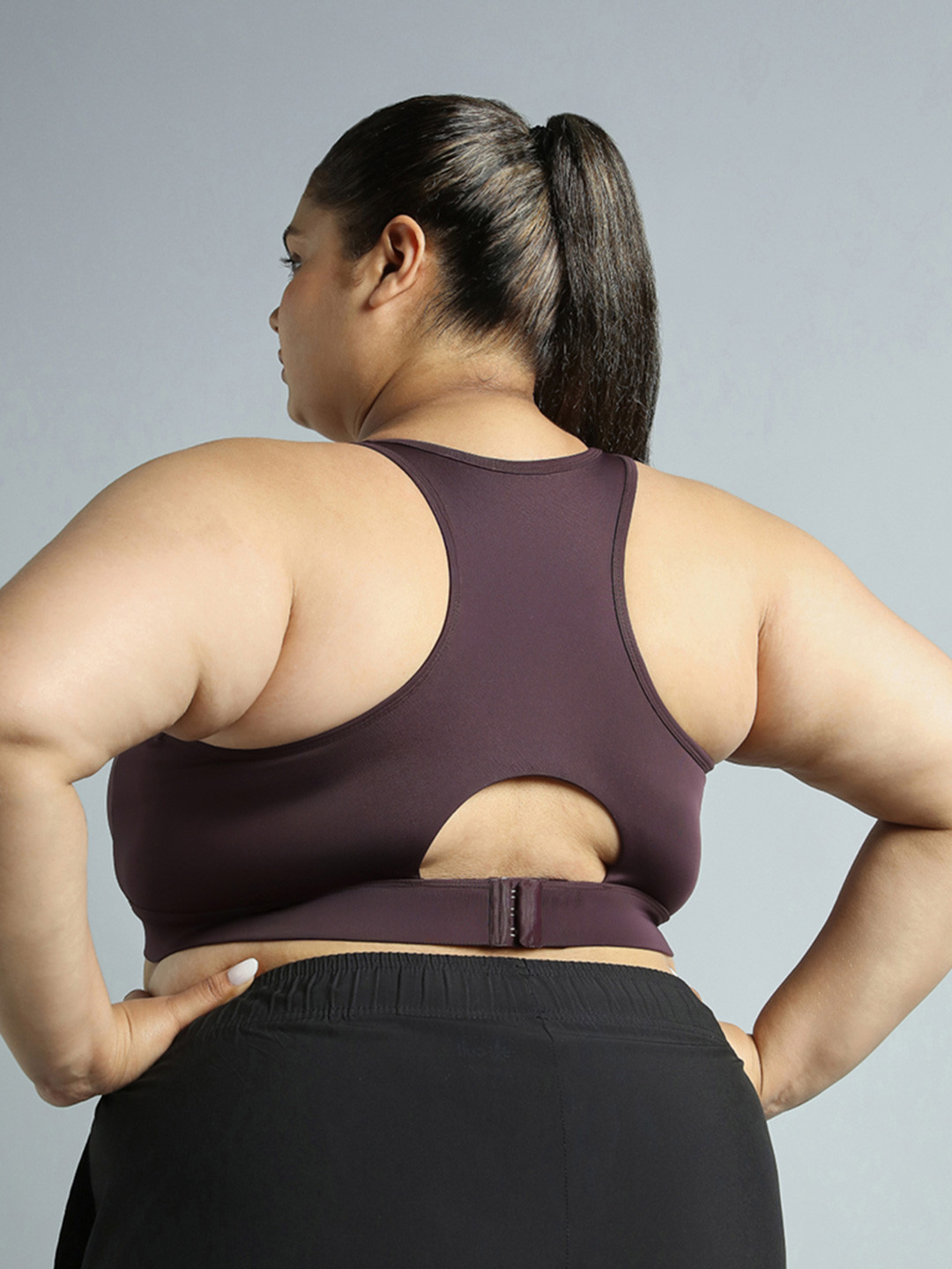 Cult Women Plum Racer Back Hook Running High Support Plus Size Sports Bra