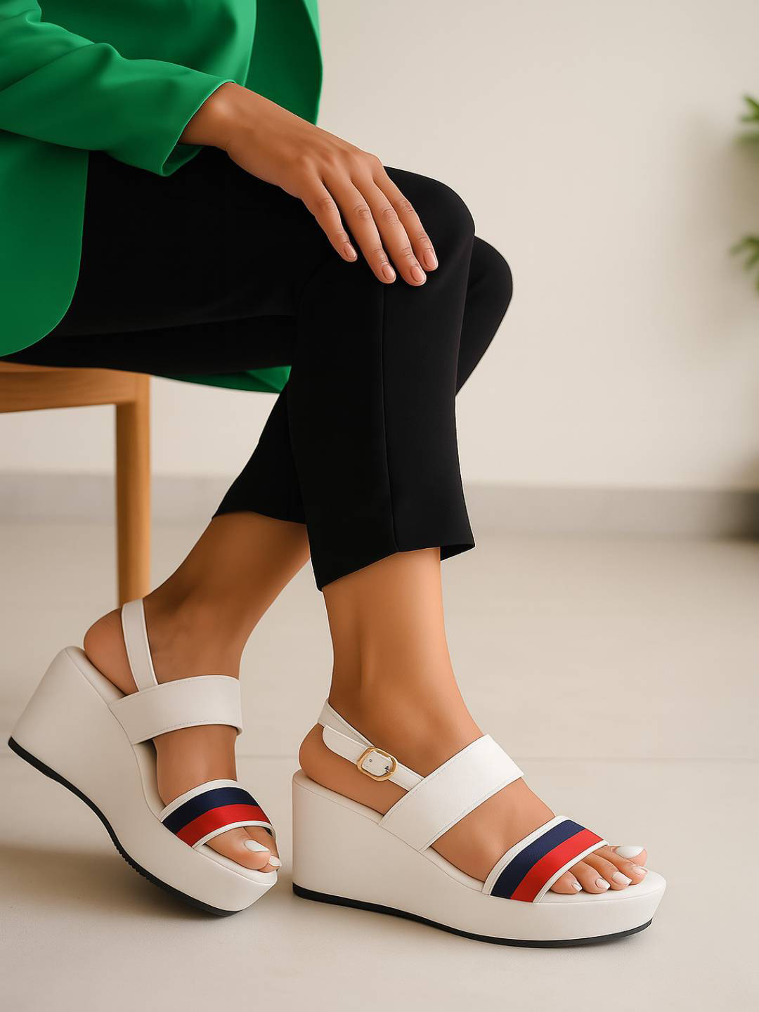 GLO GLAMP Ivory Stripes Glow Wedges