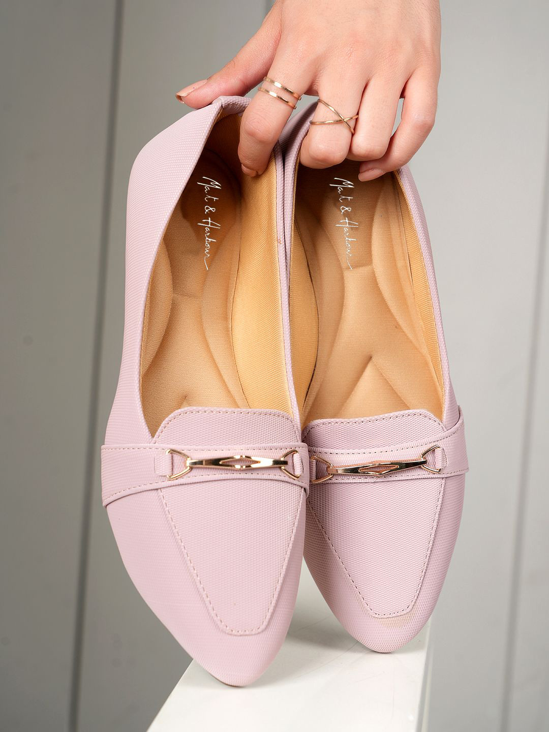 Mast & Harbour Women Slip On Pointed Toe Everyday Horsebit Loafers