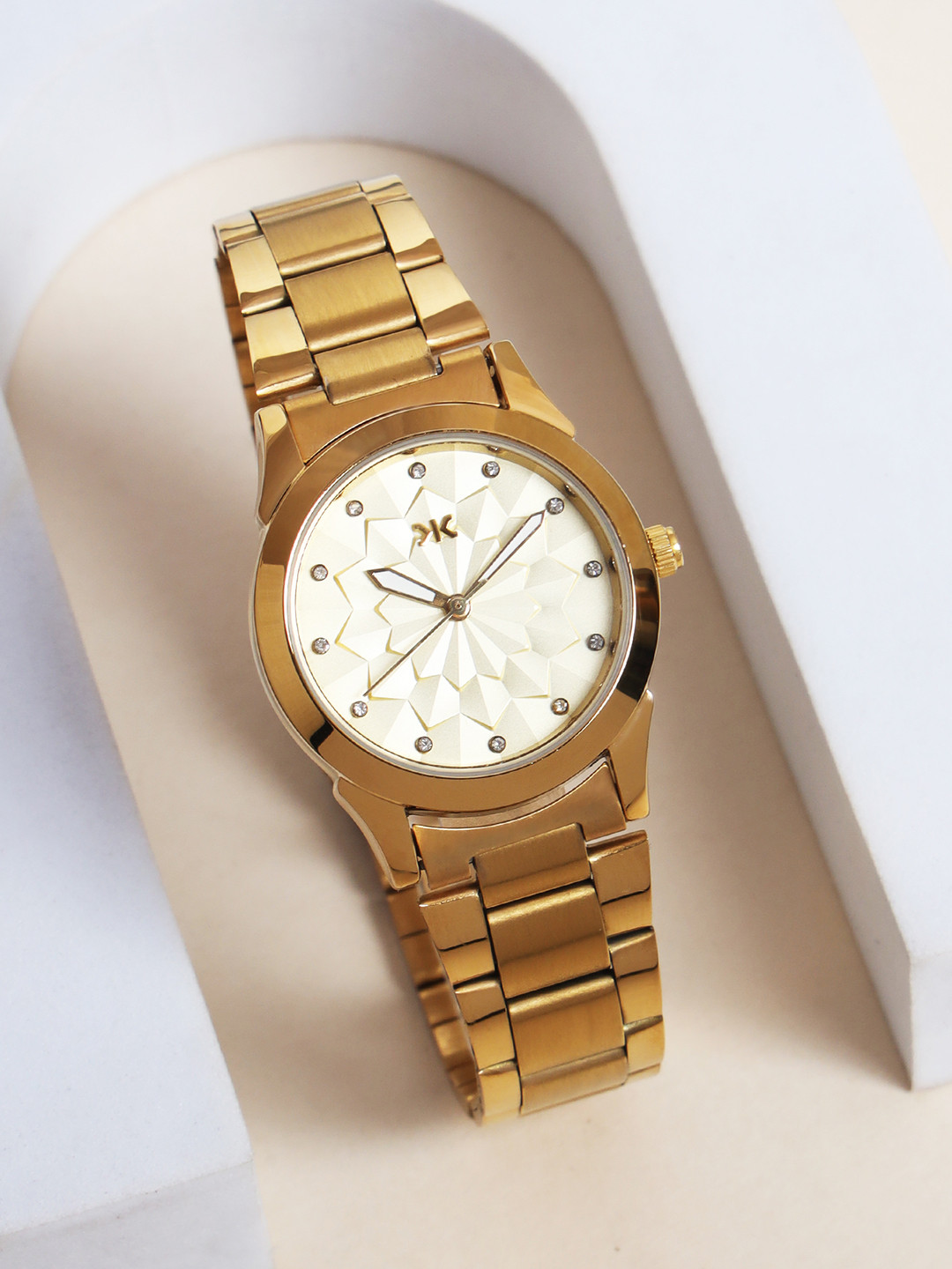 Killer Women Patterned Dial & Stainless Steel Bracelet Style Straps Analogue Watch KLW904A