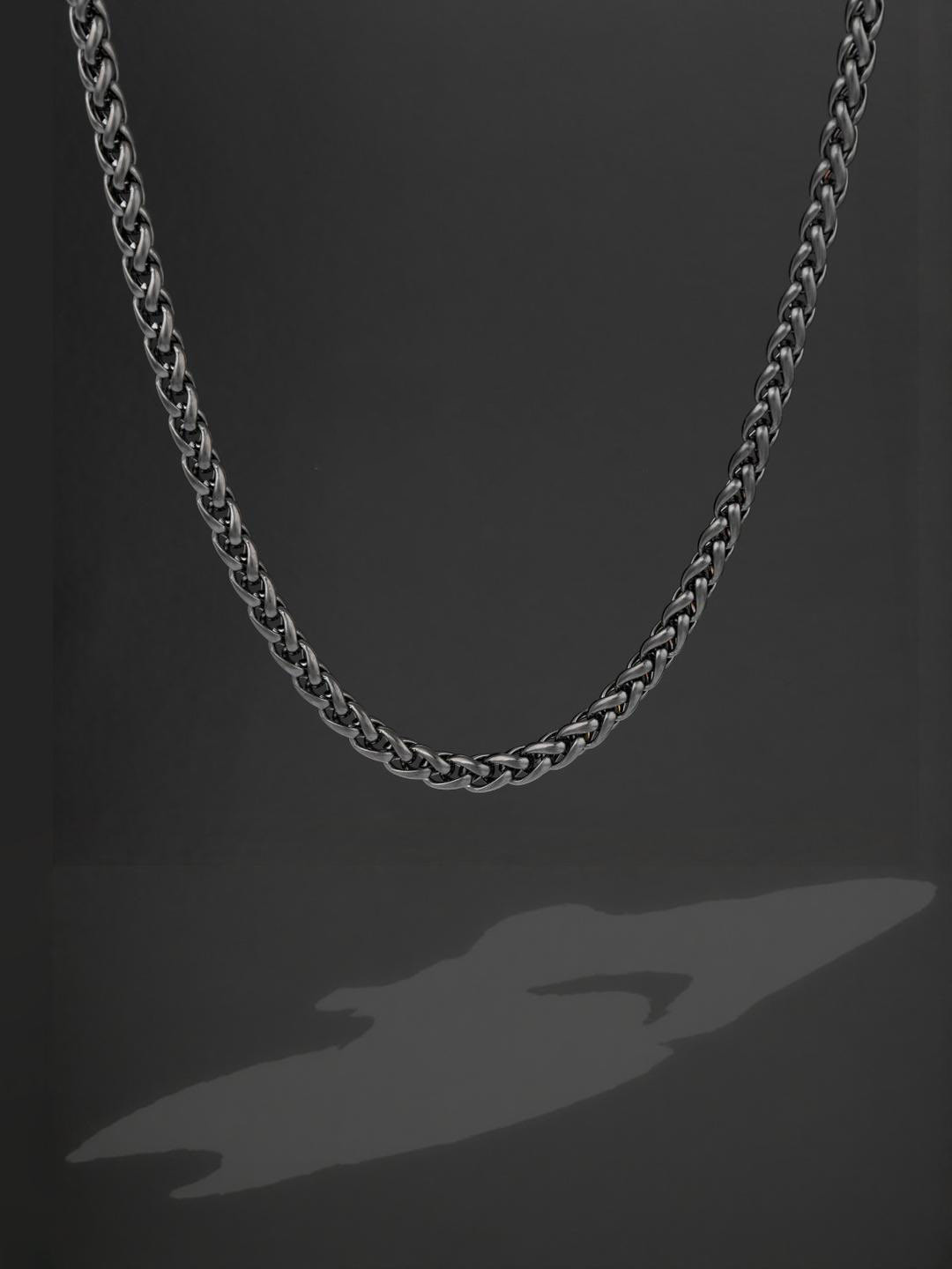 BRANTASHOP Black Stainless Steel Necklace
