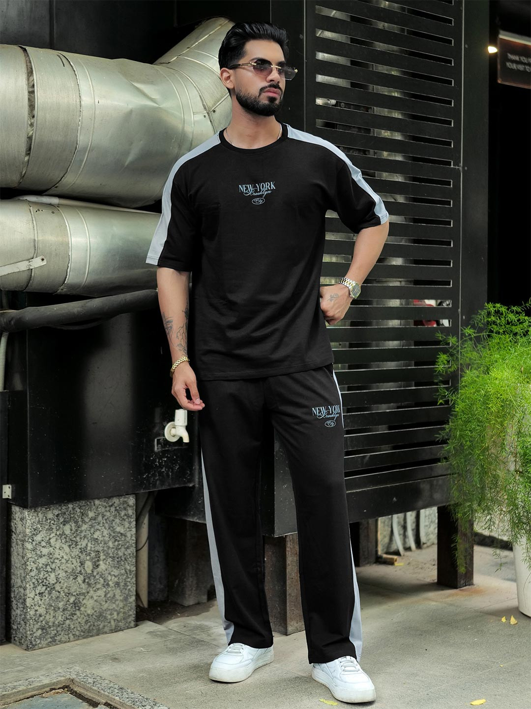 Maniac Printed Pure Cotton Round Neck Half Sleeve T-Shirt With Trouser Co-Ords