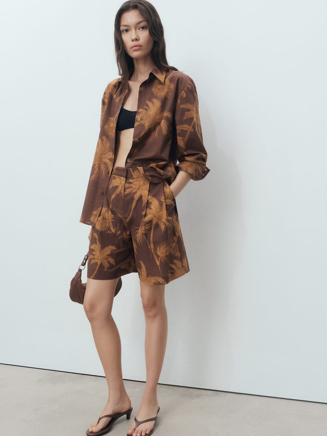 MANGO Women Tropical Print Bermuda Shorts