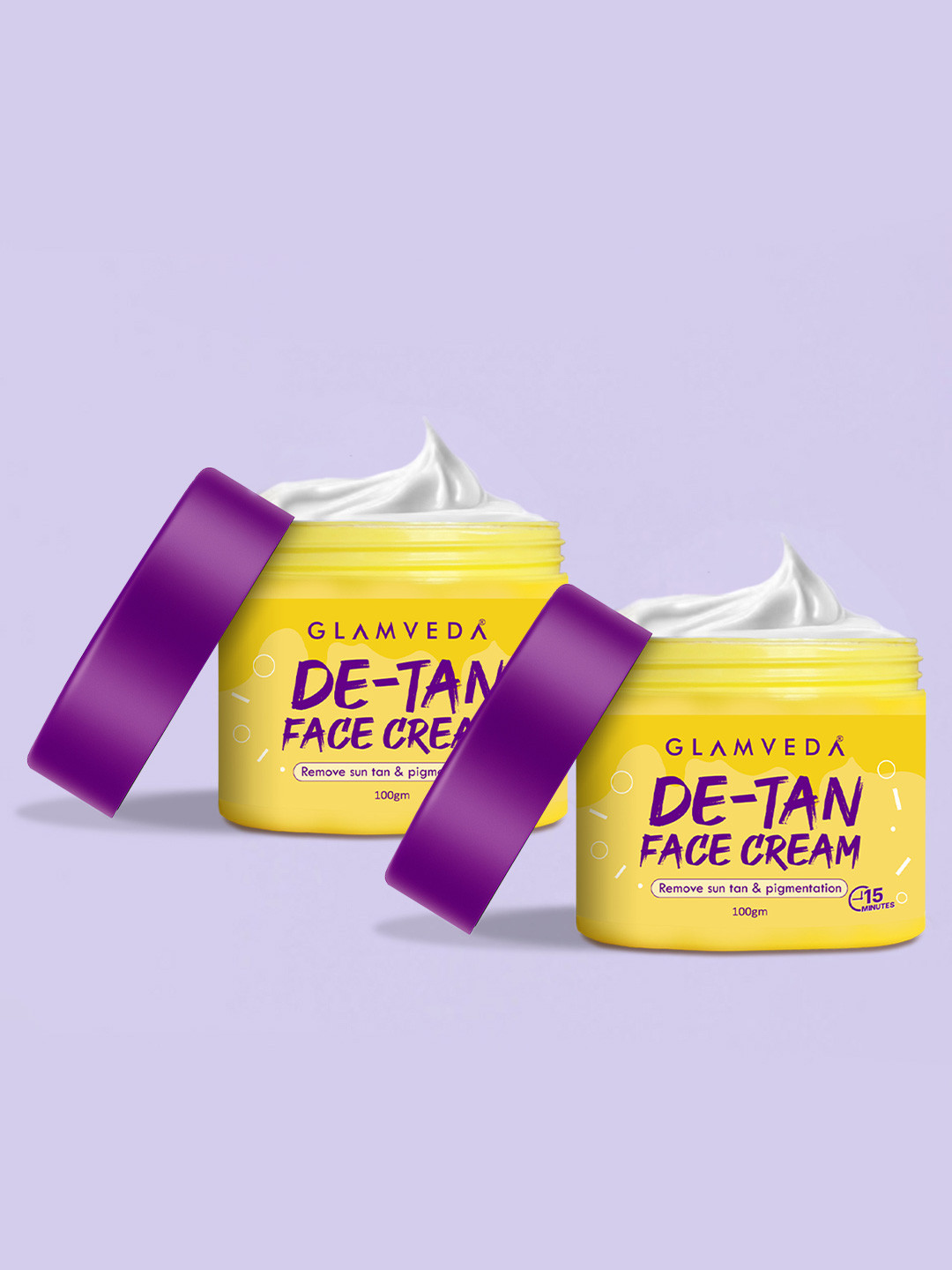 GLAMVEDA Set Of 2 De-Tan Cream For Glowing Skin & Tan Removal- 100 g Each