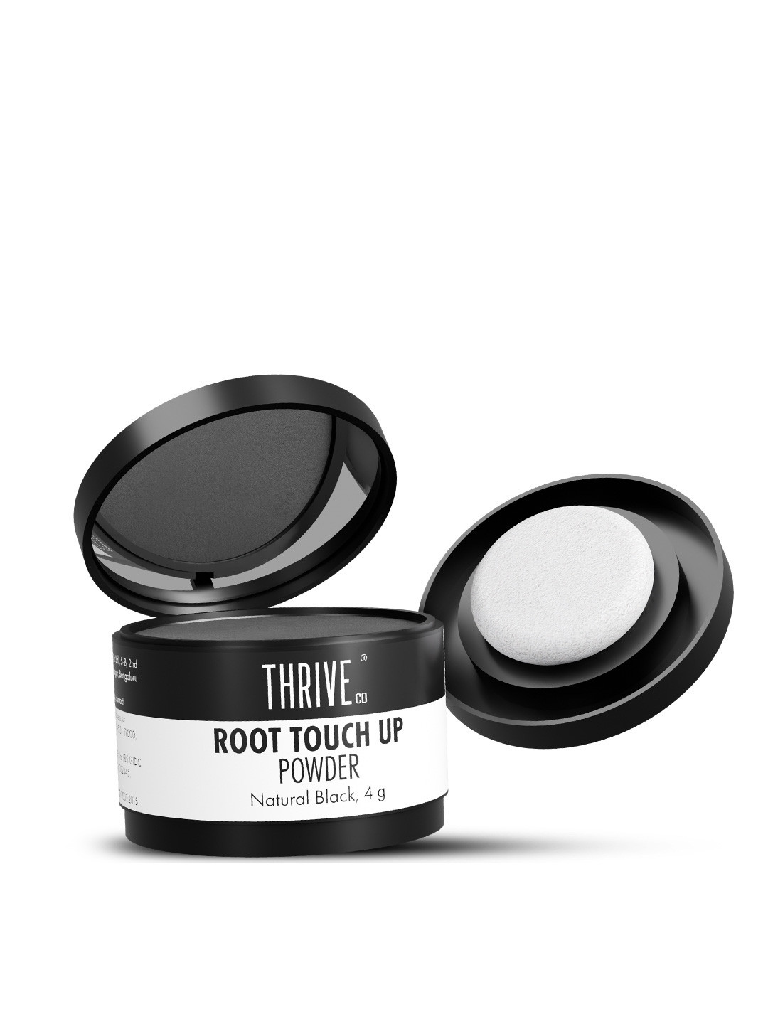 Thriveco Root Touch Up Powder to Cover Greys & Bald Spots 4 g - Natural Black